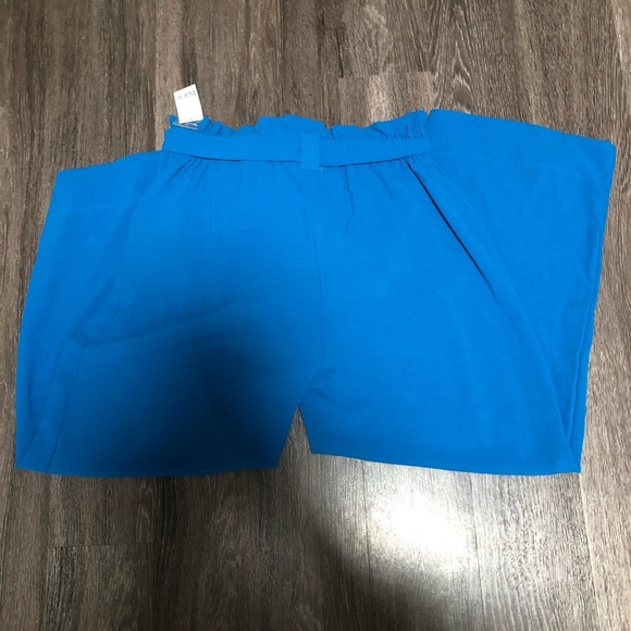 Bar III Moonbeam Blue Fashion Wide-Leg Paperbag Waist Tie-Front Pants XL NWT - Picture 9 of 9